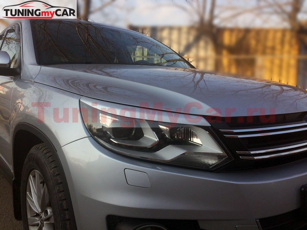 Накладки на передние фары (реснички) для Volkswagen Tiguan 2011-2017
