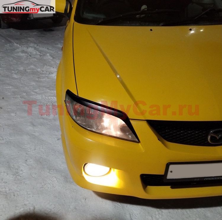 Реснички на фары для Mazda Familia BJ5W рестайлинг 2000-2003