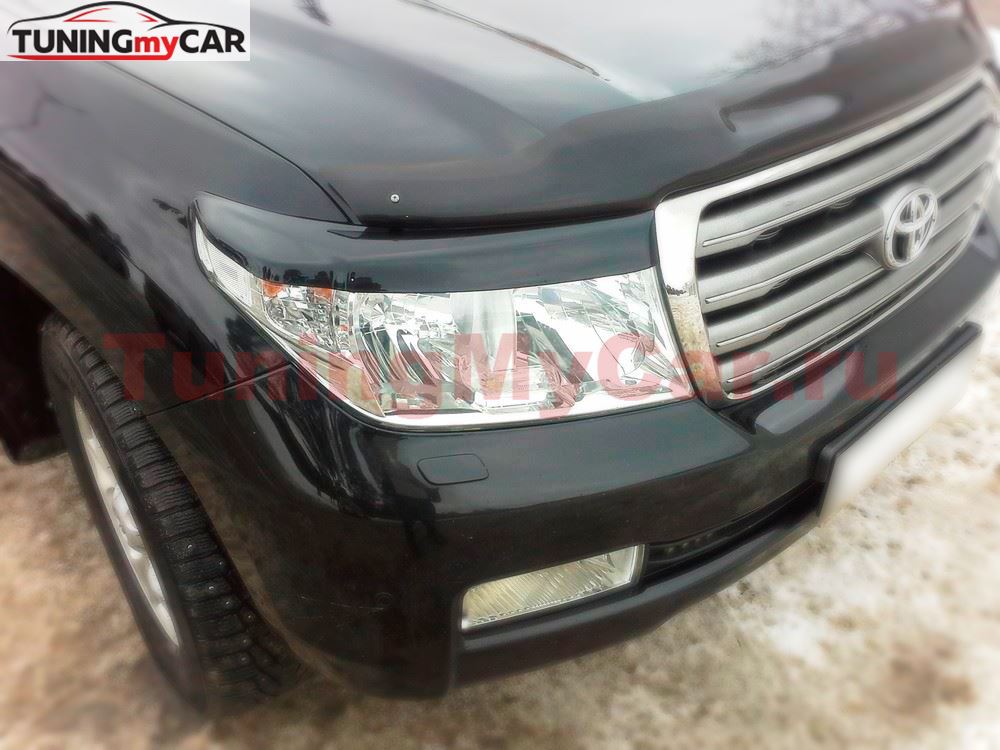 Накладки на передние фары (реснички) Toyota LC 200 2007-2011