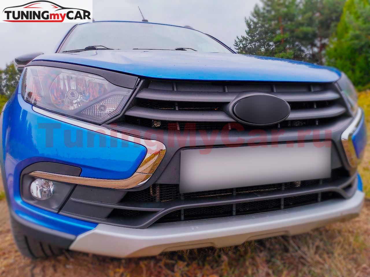 Накладки на передние фары (реснички) Lada (ВАЗ) Granta 2018-2022
