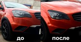 Накладки на фары (реснички) для SsangYong Actyon 2010-2013