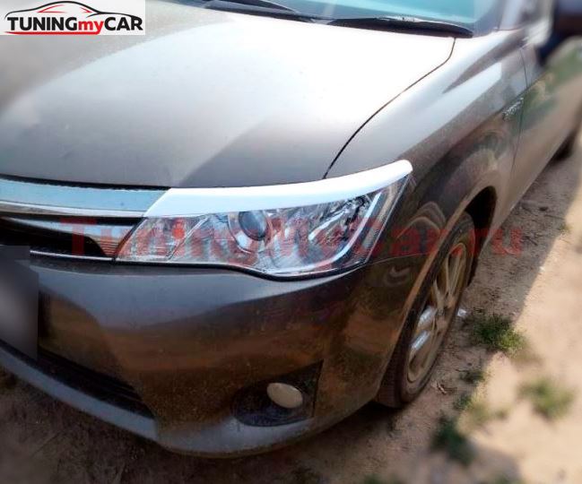 Накладки на передние фары (реснички) Toyota Corolla Fielder, Axio 2012-2015 г.в.