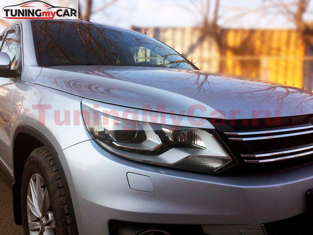 Накладки на передние фары (реснички) для Volkswagen Tiguan 2011-2017