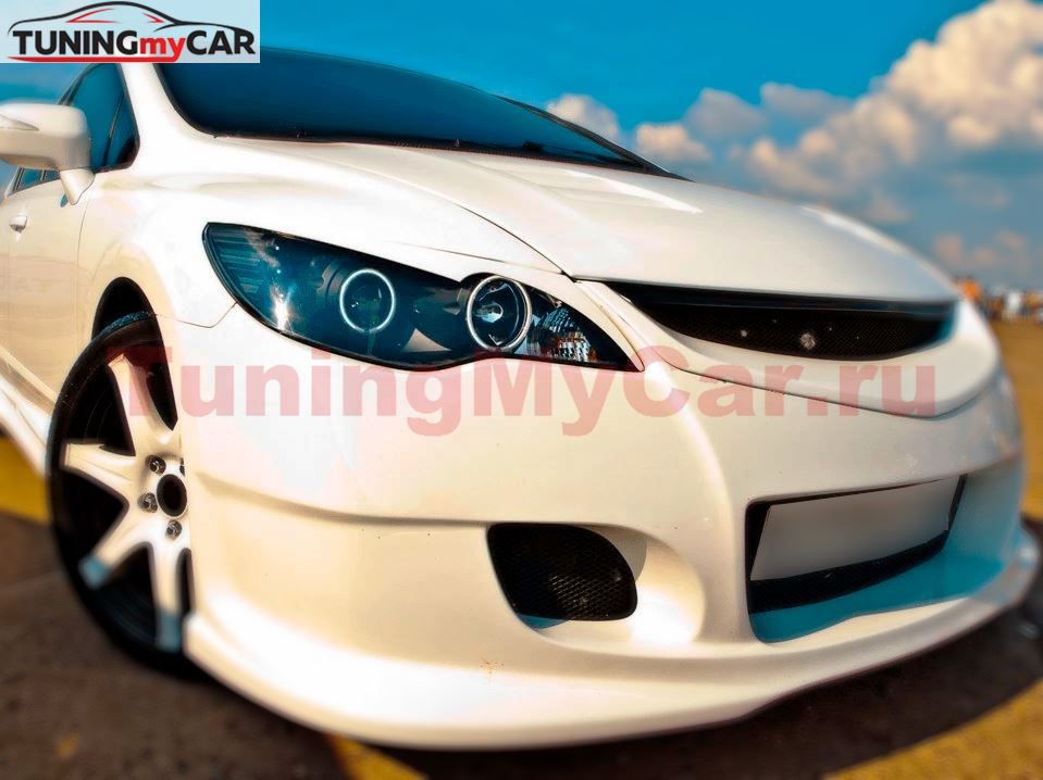 Реснички на фары для Honda Civic FD (седан) 2005-2011 фигурные 