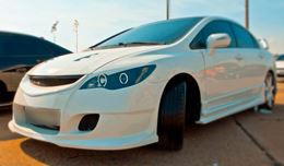 Реснички на фары для Honda Civic FD (седан) 2005-2011 фигурные 