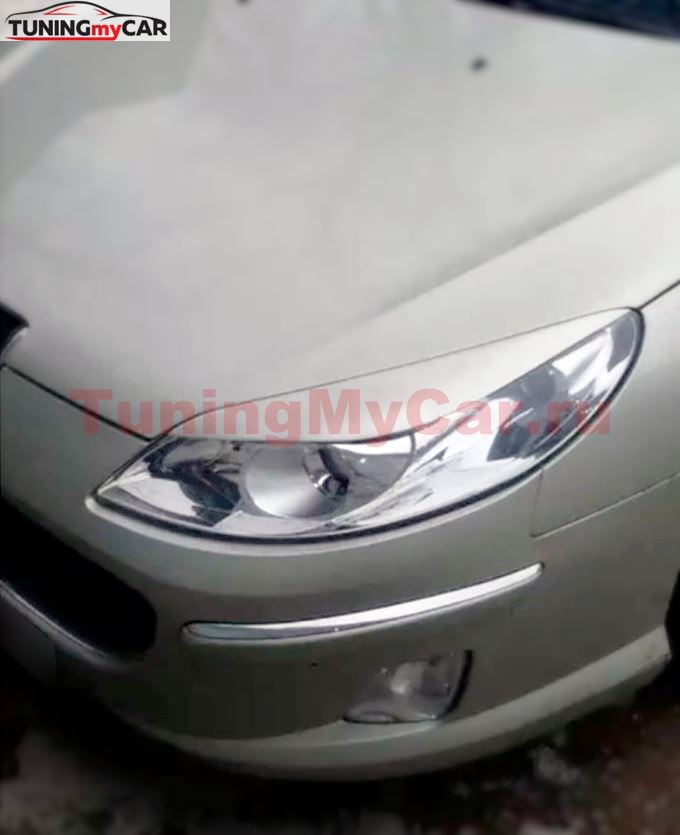 Реснички на фары для Peugeot 407 2004-2010