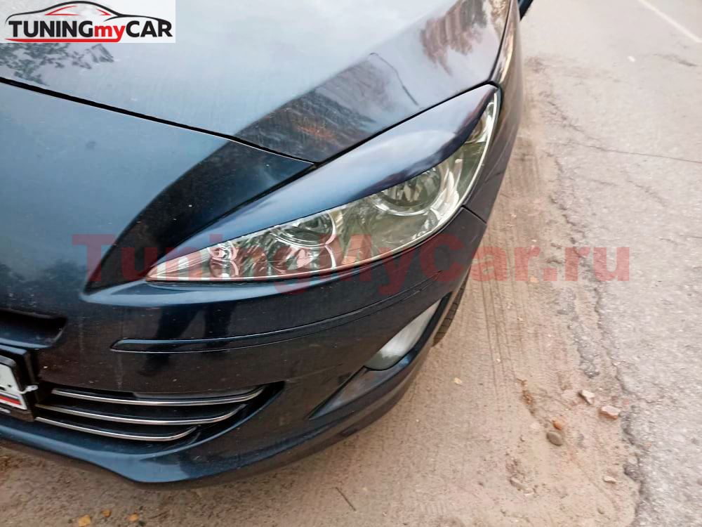 Накладки на фары (реснички) для Peugeot 408 2012-2022