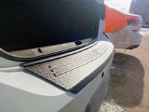 Накладка на задний бампер со скотчем для Volkswagen Polo VI 2020-2022