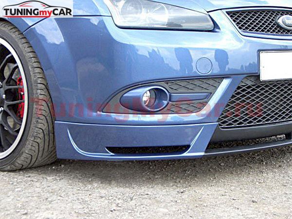 Юбка переднего стайлингового (кабри) бампера "Sport" для Ford Focus 2