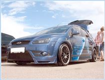 Юбка переднего стайлингового (кабри) бампера "Sport" для Ford Focus 2