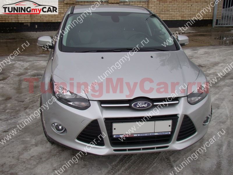 Реснички на фары для Ford Focus 3 2011-2015 var№1 широкие