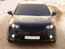 Капот пластиковый "Agressive Sport" для Honda Accord VIII 2008-2012/Acura TSX (CU2) Var №2 (с прорезанным центральным воздуховодом)