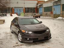 Капот пластиковый "Agressive Air " для Honda Accord VIII/Acura TSX (CU2) 2008-2012 Var №3 (с прорезанным центральным и боковыми воздуховодами)