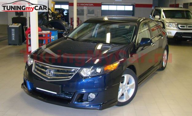 Юбка переднего бампера "MUGEN Style" для Honda Accord VIII 2008-2010 / Acura TSX (CU2)