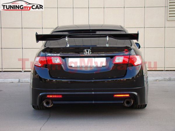 Юбка заднего бампера "MUGEN Style" для Honda Accord VIII 2008-2012 / Acura TSX (CU2)