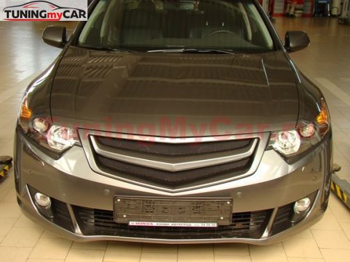 Планка в решетку радиатора "SPORT" для Honda Accord VIII 2008- / Acura TSX (CU2)var №2 без логотипа Honda