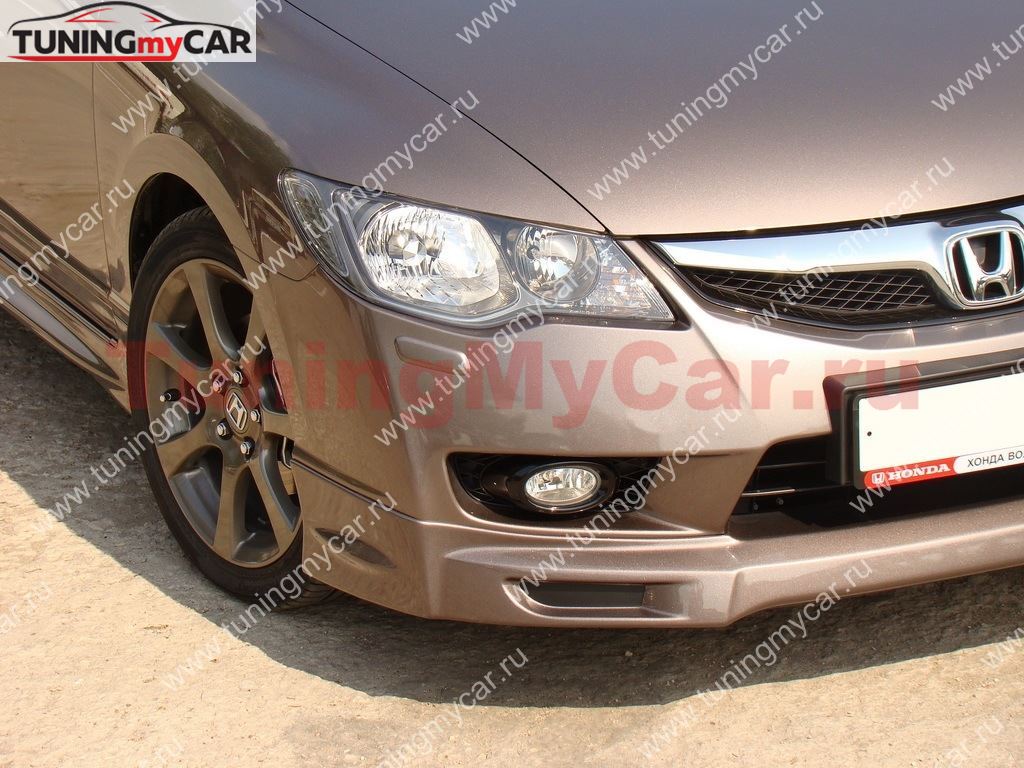 Юбка переднего бампера для Honda Civic 4d 2009 "MUGEN Style"