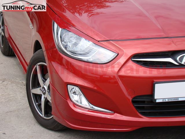 Юбка переднего бампера для Hyundai Solaris(2010-2013) var№1