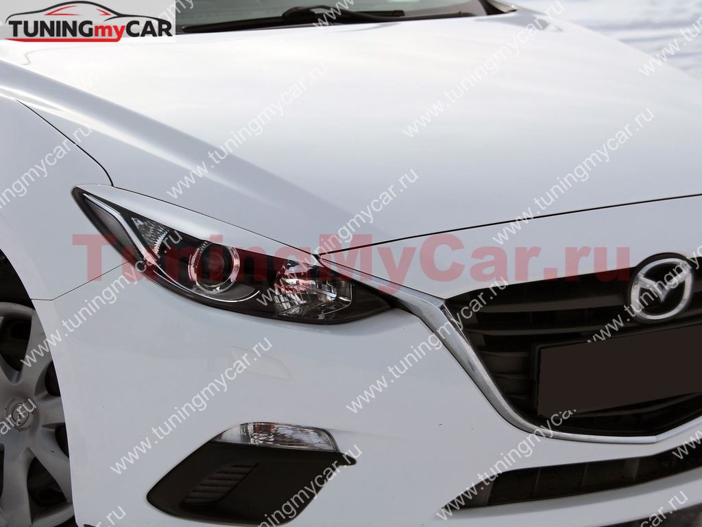 Реснички на фары для Mazda 3 2013- (для стандартных фар)