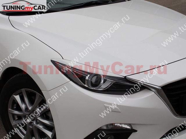 Реснички на фары для Mazda 3 2013- (для моделей с адаптивными фарами)