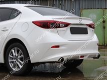 Диффузор заднего бампера для Mazda 3 var №1(ровный) (2013, 2014, 2015)