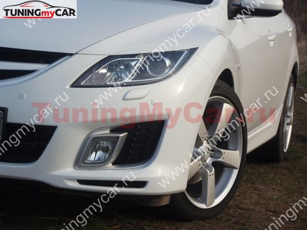 Реснички на фары для Mazda 6 2008-2012 (для моделей с адаптивными фарами)