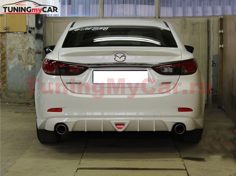 Диффузор заднего бампера для Mazda 6 2013- var№2