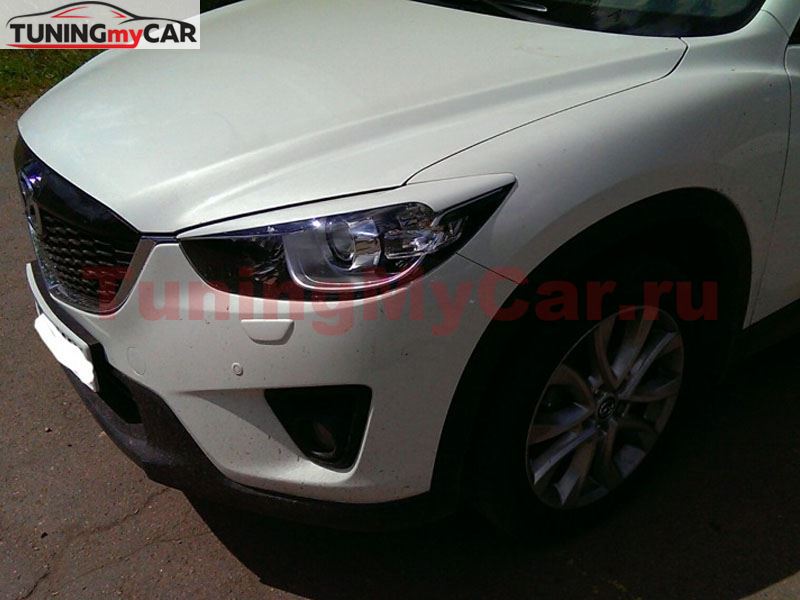 Реснички на фары для Mazda CX-5 (2011-2016) var №1 широкие