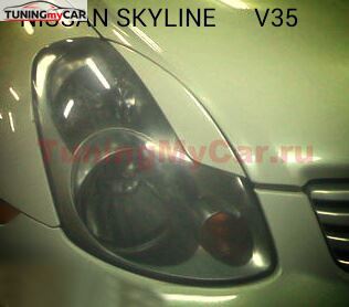 Реснички на фары для Nissan Skyline V35 06.2001-10.2004 седан