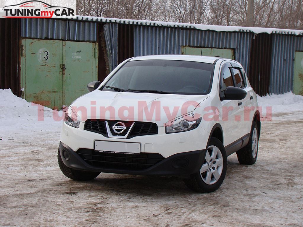 Реснички на фары для Nissan Qashqai J10 (2010-2013) рестайл