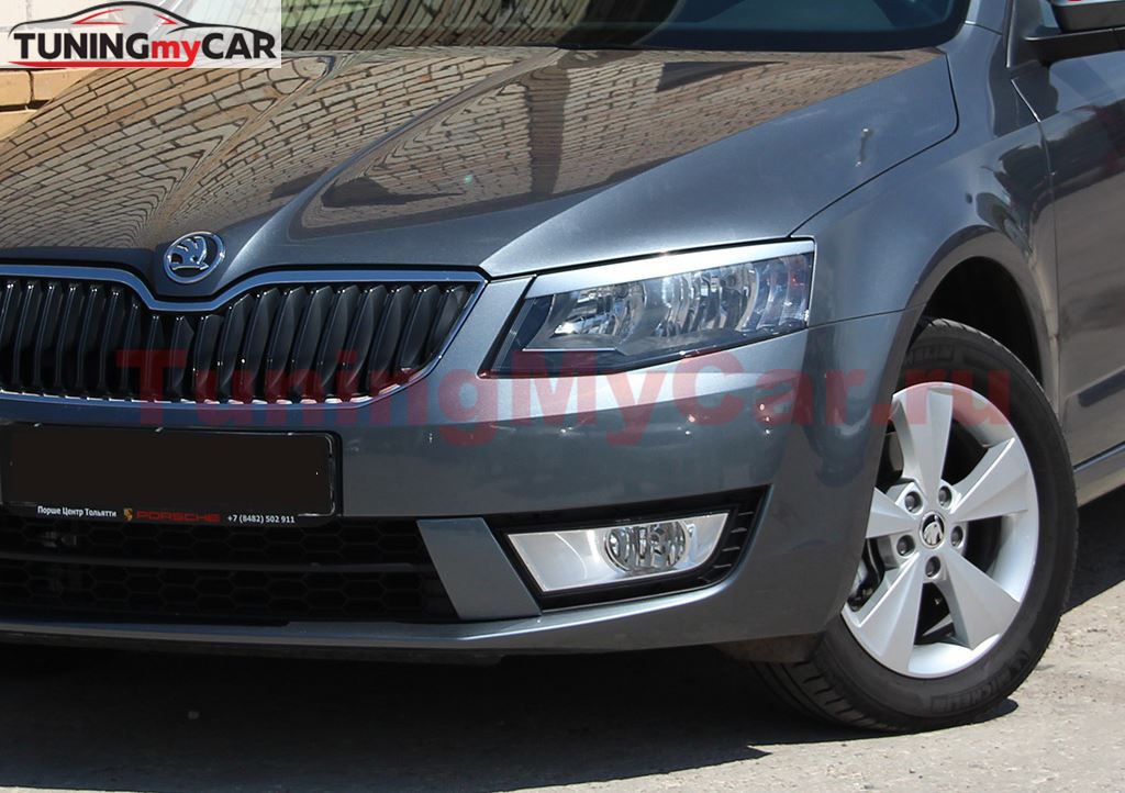 Вставки переднего бампера в стиле RS для Skoda Octavia III A7 (2013-)