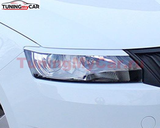 Реснички на фары для Skoda Rapid var №1 2012+ (NH3)