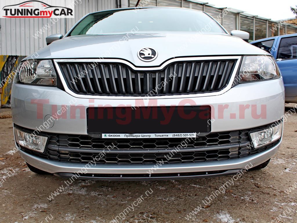 Спойлер переднего бампера для Skoda Rapid