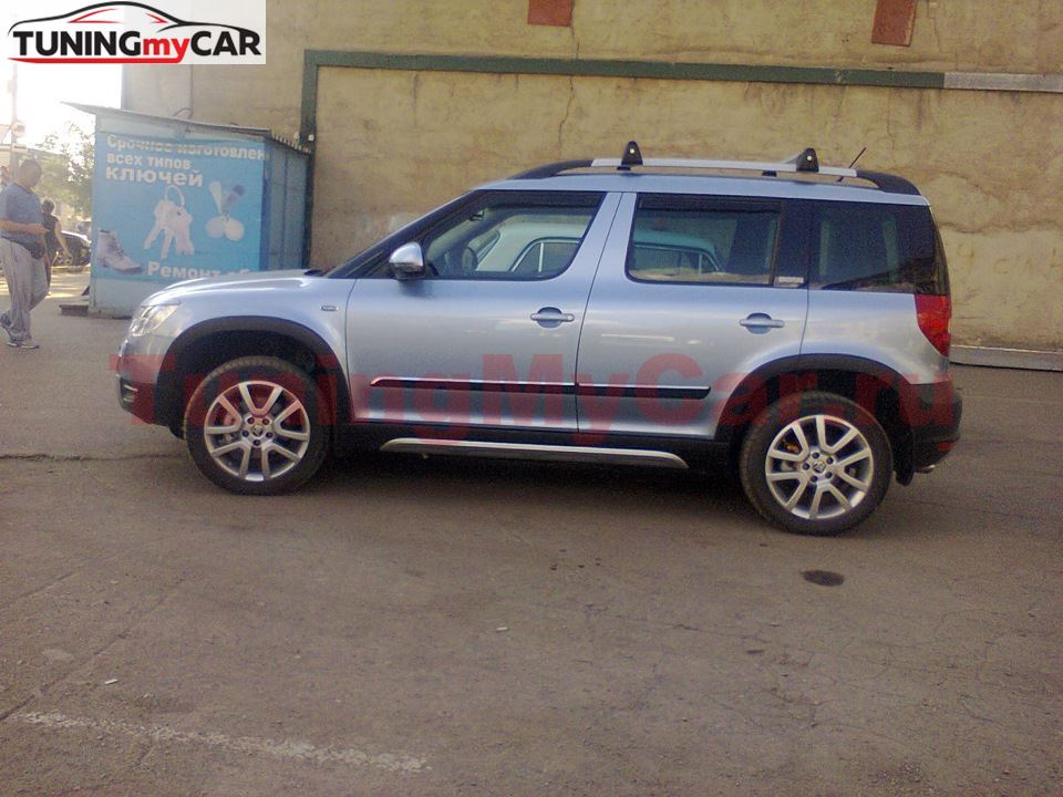 Накладки на пороги Алюминиевый Вид (Взгляд) Skoda Yeti