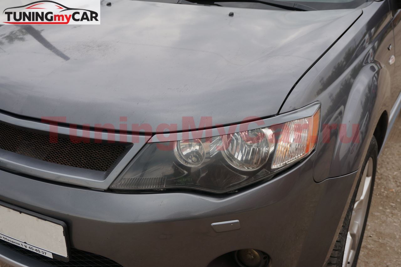 Накладки на фары (реснички) для Mitsubishi Outlander XL