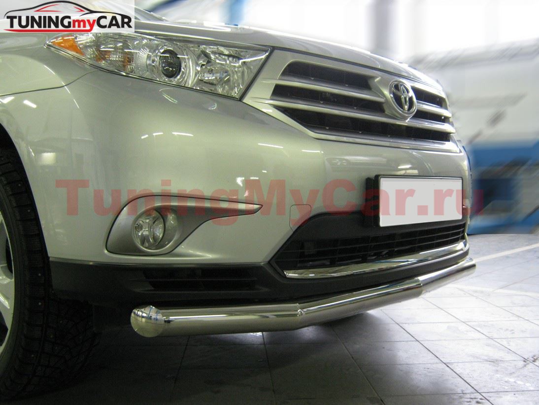 Защита переднего бампера D76(4 секции) для Toyota Highlander 2010-2013