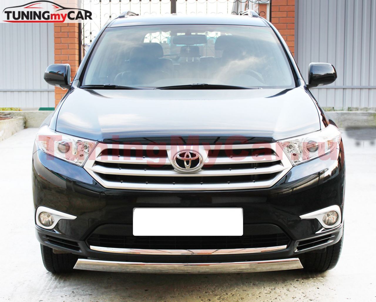 Защита переднего бампера D75X42 (дуга) для Toyota Highlander 2010-2013