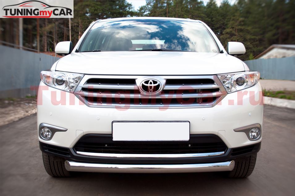 Защита переднего бампера D76 (дуга) для Toyota Highlander 2010-2013