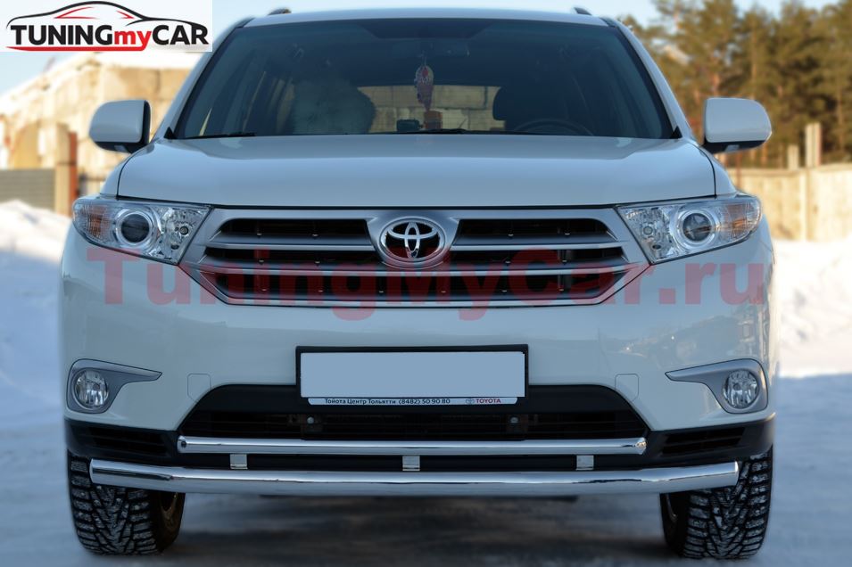 Защита переднего бампера D63 ( секции) / D42 (дуга) для Toyota Highlander 2010-2013