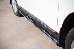 Пороги труба D76 с накладками (вариант 2) для Toyota Highlander 2010-2013