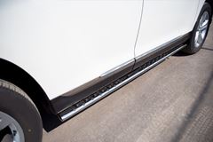 Пороги труба D75х42 овал с проступью для Toyota Highlander 2010-2013