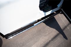 Пороги труба D75х42 овал с проступью для Toyota Highlander 2010-2013