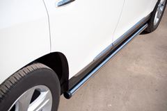Пороги труба D63 (вариант 2) для Toyota Highlander 2010-2013
