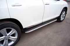 Пороги труба D42 с листом для Toyota Highlander 2010-2013