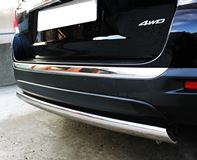 Защита заднего бампера D75х42 для Toyota Highlander 2010-2013