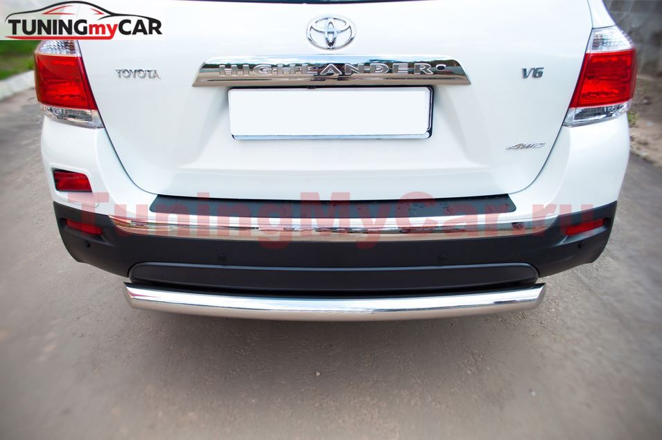 Защита заднего бампера D76(дуга) для Toyota Highlander 2010-2013