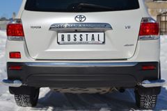 Защита заднего бампера уголки D76 для Toyota Highlander 2010-2013