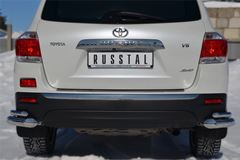 Защита заднего бампера уголки D76/42 для Toyota Highlander 2010-2013
