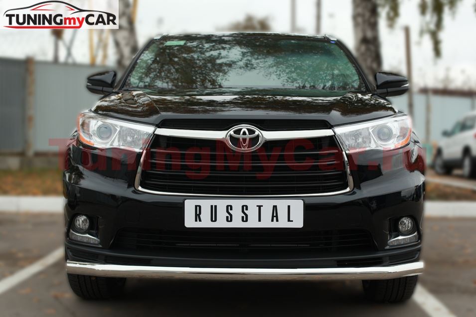 Защита переднего бампера D63 (секции) для Toyota Highlander 2014-
