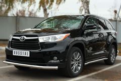 Защита переднего бампера D63 (секции) для Toyota Highlander 2014-